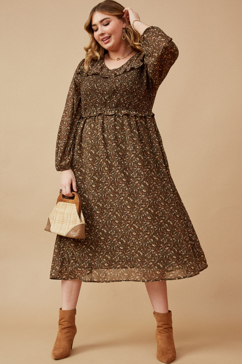 Ditsy Print Long Sleeve Dress | Boho Inspired Inclusive Outfits Ditsy Print Long Sleeve Dress | Boho Inspired Inclusive Outfits