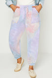 HY1120 LAVENDER Womens Tie-Dye Drawstring Jogger Full