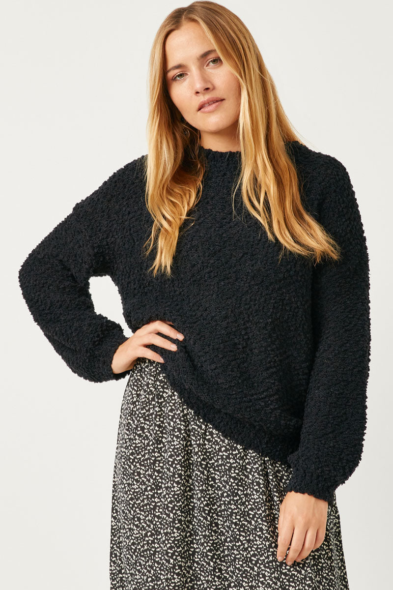 HY2741 Kelly Green Womens Popcorn Knit Pullover Sweater Front