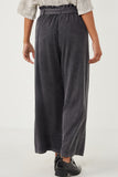 HY5972 Charcoal Womens Garment Dyed Tencel Wide Leg Pant Back