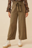 HY5972W Olive Plus Garment Dyed Tencel Wide Leg Pant Back