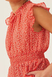 Ditsy Floral Smocked Tie Neck Tank