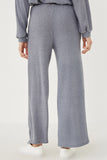 HY6157 Mauve Womens Elastic Waist Drawstring Wideleg Fleece Pants Back