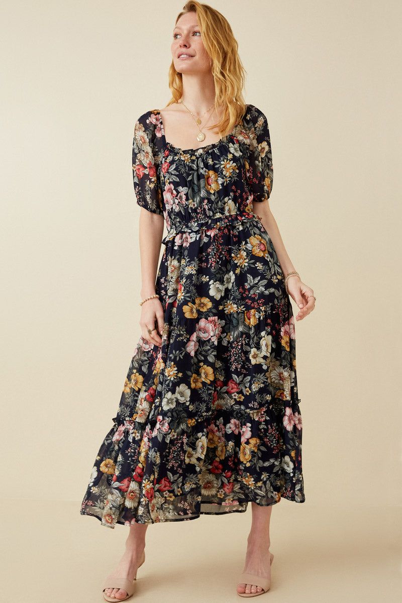 womens smocked dresses Womens Floral Smocked Dress