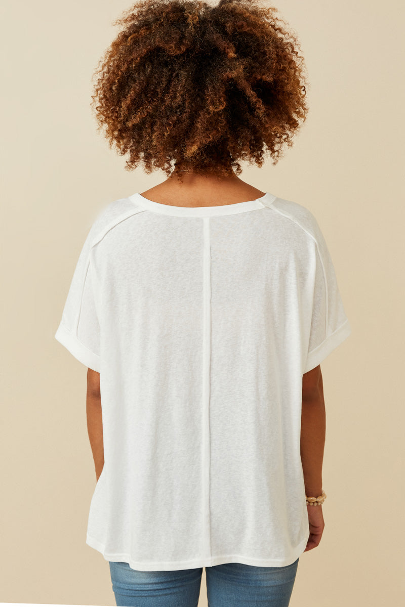 HY6782 Pink Womens Raw Edge Detail Triblend Knit Dolman Tee Front