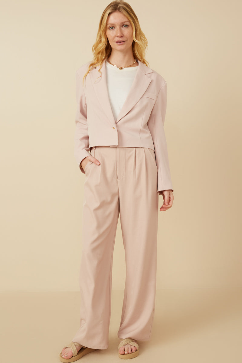 HY7380 Pink Womens Wide Leg Trousers Full Body