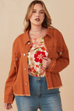 HY7510 Rust Womens Brushed Stretch Twill Cropped Jacket Front