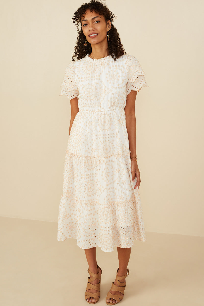 Scallop Lace Sleeve Midi Dress for Women | Boho Inspired Inclusive Outfits Beige / L Beige *Women's Dresses Casual Dresses Hayden Los Angeles Scallop Lace Sleeve Midi Dress for Women | Boho Inspired Inclusive Outfits Beige / L Beige *Women's Dresses Casual Dresses Hayden Los Angeles