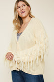 Button-Down Fringe Knit Sweater
