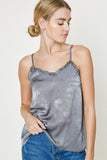 Sleeveless Ruffle Trim Cami