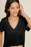 Collared V-Neck Top