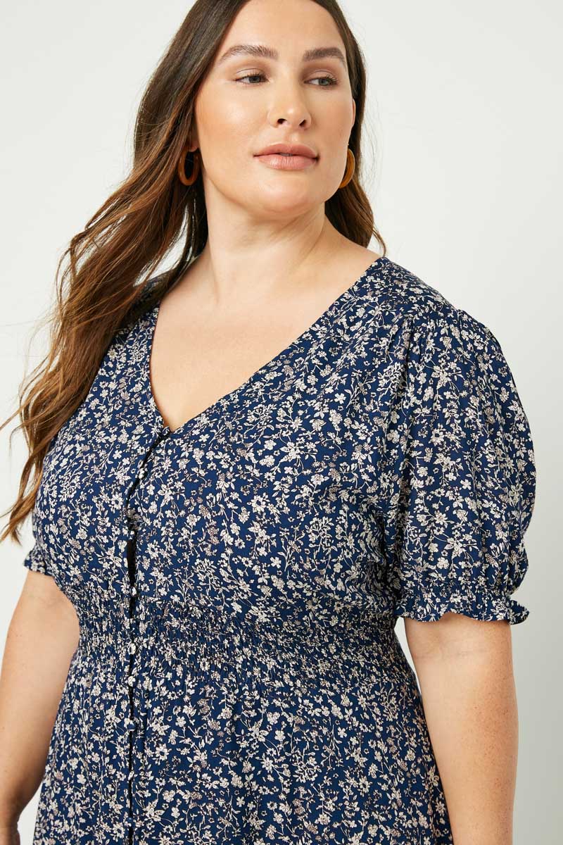 Floral Ruched Waist Maxi Dress