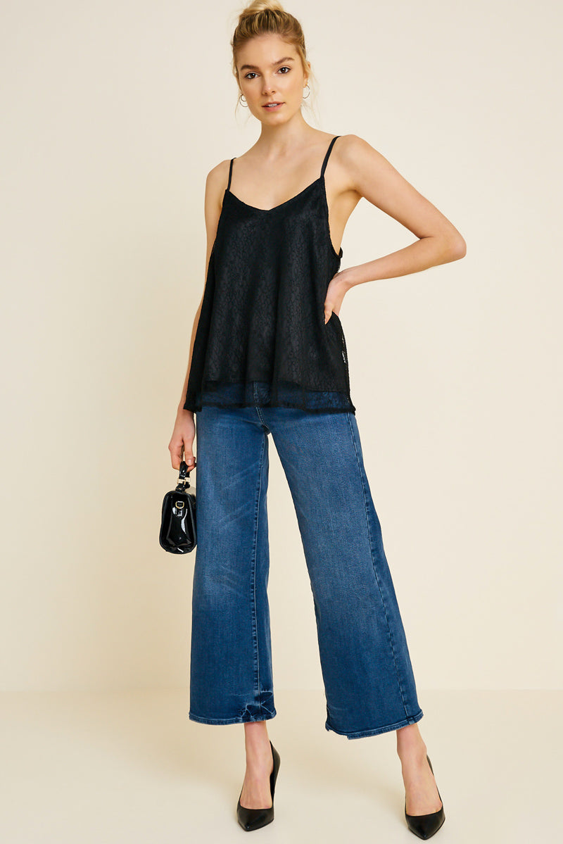 Needle Lace V-Neck satin lined Cami