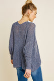 Semi-Sheer Dolman Sleeve Cardigan Sweater