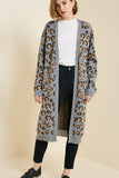 Leopard Knit Cardigan Duster