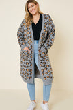 Leopard Knit Cardigan Duster