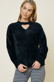 Mohair Knit Cutout Sweater