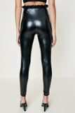 Ruched Vegan Leather Skinny Pants