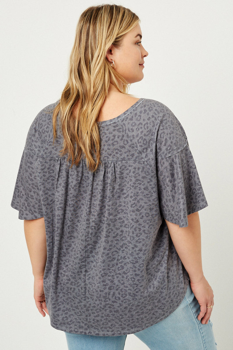 Stone Washed Leopard Tee