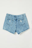 Distressed Acid Wash Denim Shorts