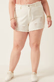 HC1001 White Denim Womens Distressed Acid Wash Denim Shorts Side