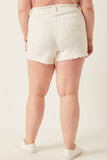 HC1001 White Denim Womens Distressed Acid Wash Denim Shorts Full Body
