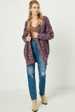 Multi-Color Yarn Knit Sweater Cardigan