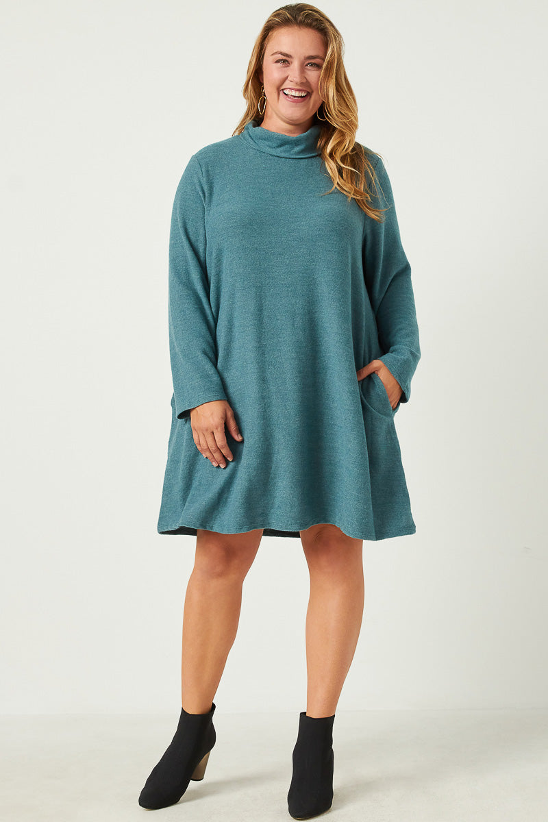 Turtle Neck Long Sleeve Dresses For Women | Boho Inspired Inclusive Outfits Teal / 3XL Teal Women's Dresses T Shirt Dresses Hayden Los Angeles Turtle Neck Long Sleeve Dresses For Women | Boho Inspired Inclusive Outfits Teal / 3XL Teal Women's Dresses T Shirt Dresses Hayden Los Angeles