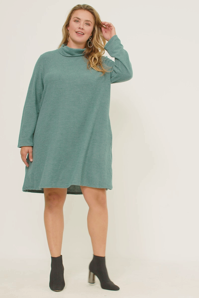 Turtle Neck Long Sleeve Dresses For Women | Boho Inspired Inclusive Outfits Teal / L Teal Women's Dresses T Shirt Dresses Hayden Los Angeles Turtle Neck Long Sleeve Dresses For Women | Boho Inspired Inclusive Outfits Teal / L Teal Women's Dresses T Shirt Dresses Hayden Los Angeles
