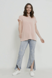 HDY2578 Lavender Womens Twist Back Sleeveless Knit Top Gif