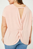 HDY2578 Blush Womens Twist Back Sleeveless Knit Top Pose