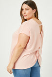 HDY2578 Blush Womens Twist Back Sleeveless Knit Top Back