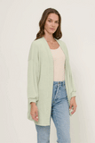 HDY2977 SAGE Womens Two Tone Ribbed Knit Open Cardigan Back