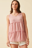 Textured Knit Babydoll Tank