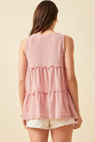 Textured Knit Babydoll Tank