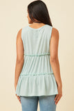 HDY5886W Pink Plus Textured Knit Babydoll Tank Detail