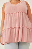 Textured Knit Babydoll Tank
