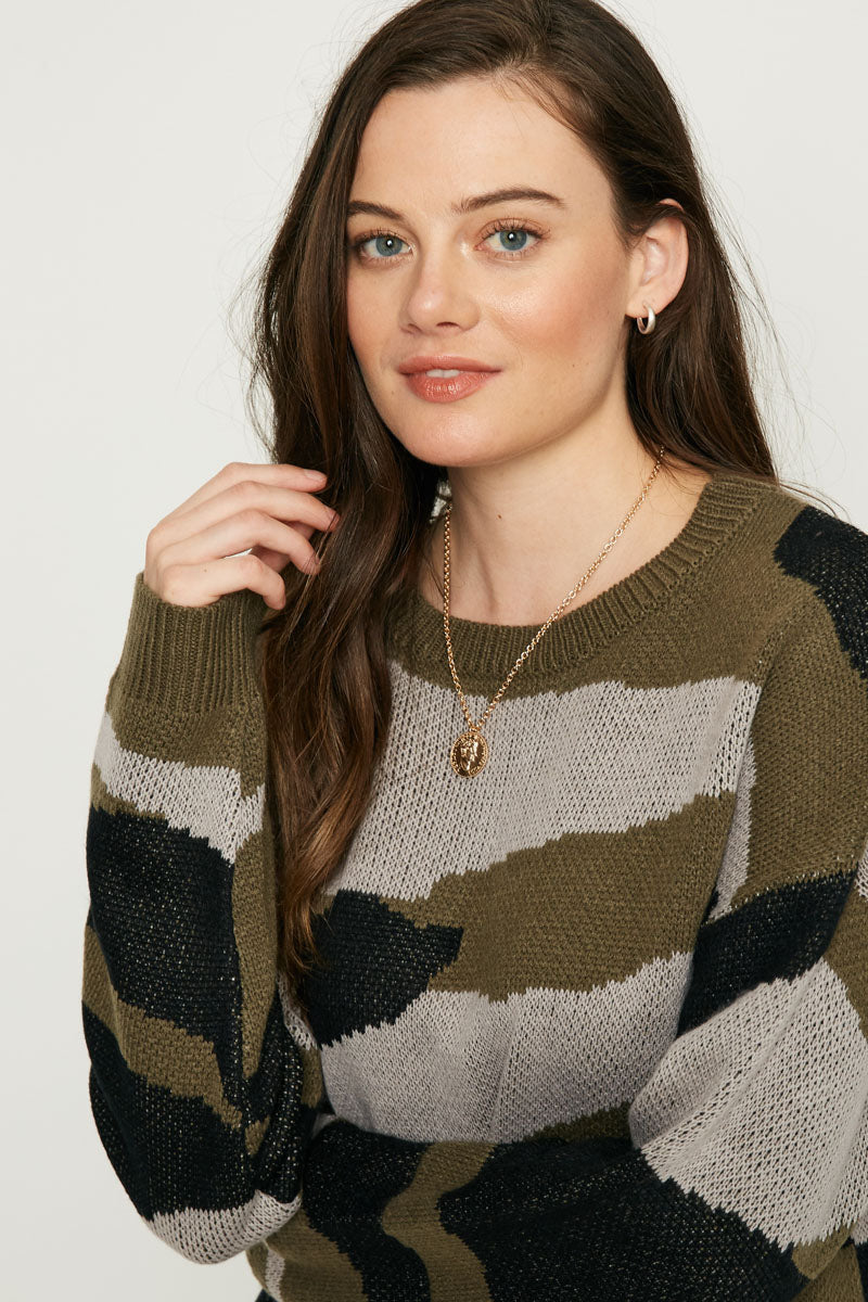 Camo Knit Sweater
