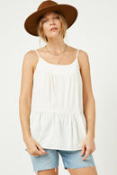 HJ1167 Off White Womens Tiered Cami Top Back