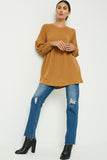 Ribbed Knit Raglan Mini Dress