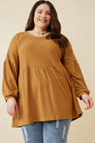 Ribbed Knit Raglan Mini Dress