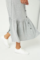 Plus Brushed Knit Button Down Skirt Detail