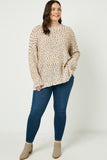 HJ3121 Ivory Womens Textured Confetti Knit Sweater Front