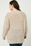 HJ3121 Ivory Womens Textured Confetti Knit Sweater Full Body