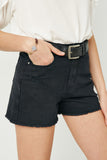 HJ3329W White Denim Plus Distressed Washed Color Denim Shorts Gif