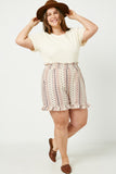 Textured Rib Short Sleeve Knit Top