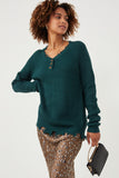 Distressed Button Down Sweater