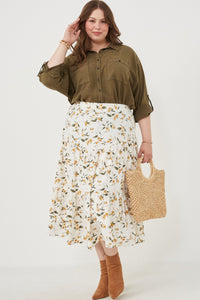 HK1191 Charcoal Womens Garment Dyed Tencel Button Up Shirt Detail