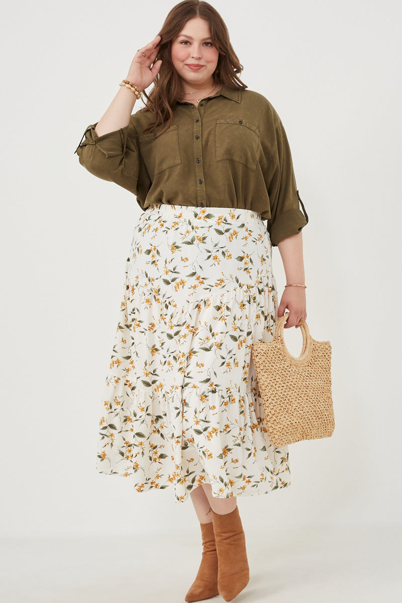 HK1191 Charcoal Womens Garment Dyed Tencel Button Up Shirt Detail