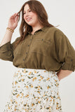 HK1191 Charcoal Womens Garment Dyed Tencel Button Up Shirt Side